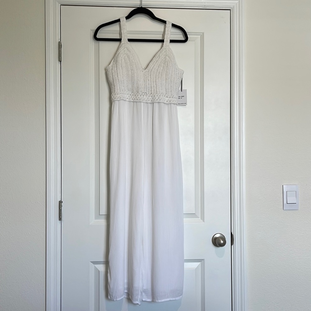 White crochet top jumpsuit